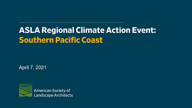 Southern Pacific Coast Regional Climate Action Event